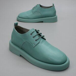 Marsèll 38 Ladies 8 Gommello Turquoise Leather Derby Lace-up Oxfords Shoes Italy